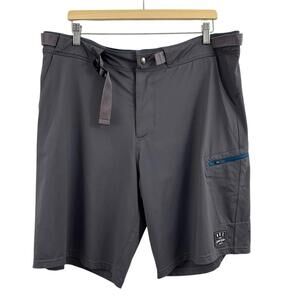 NRS Guide Shorts Mens Gray Nylon Spandex Cargo Belted Fishing Outdoor Size 38